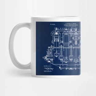 De Dion 1908, Engine ,original patent drawing Slate Blue background Mug